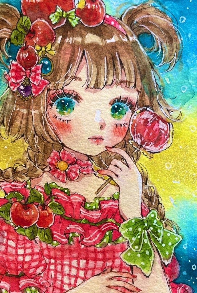 りんごちゃん　ポスカサイズイラスト