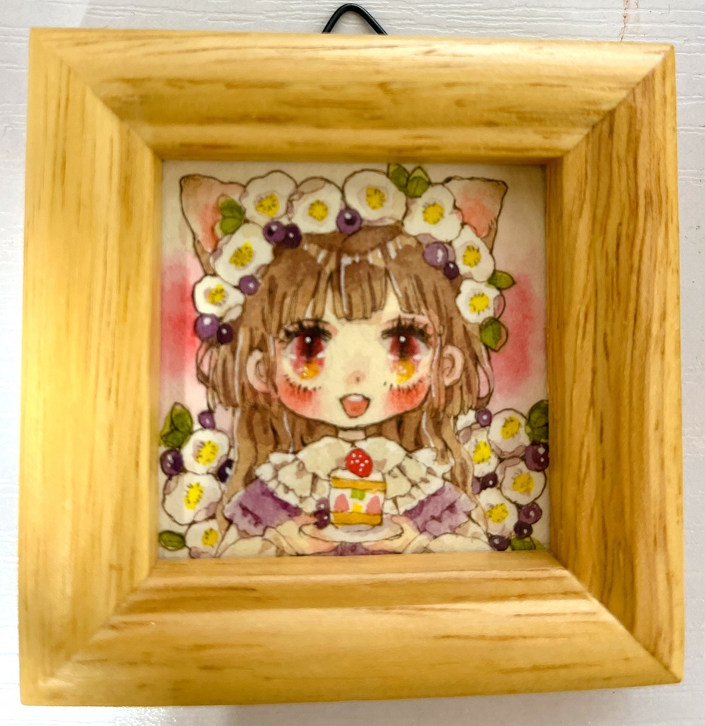 ミニ原画　ケーキをどうぞ