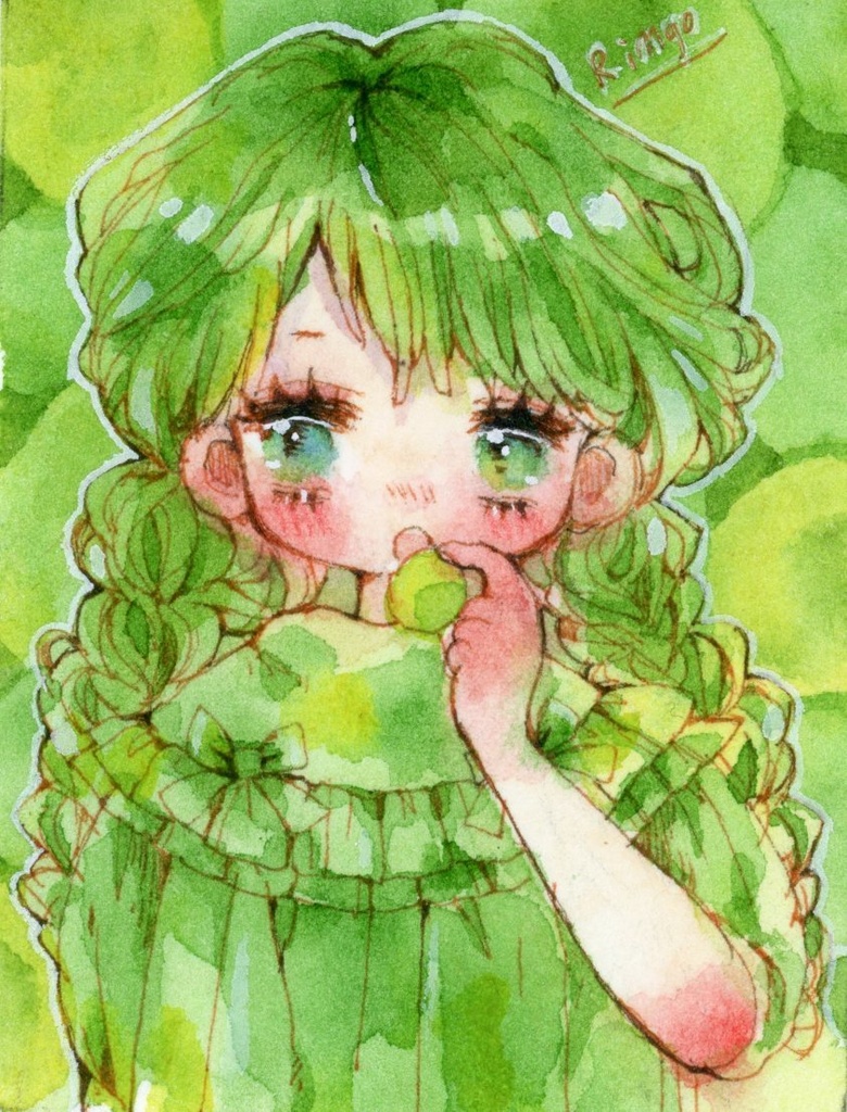 長方形ミニ原画　マスカット