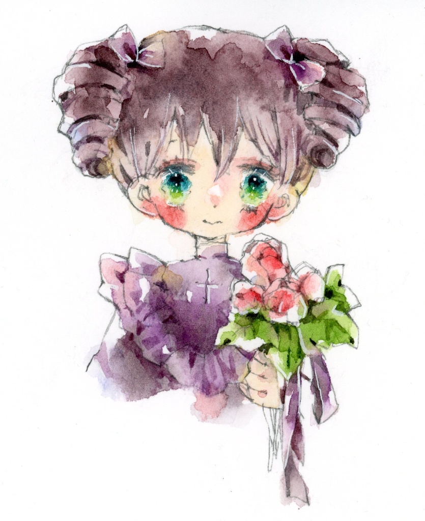イラスト　花束をきみに