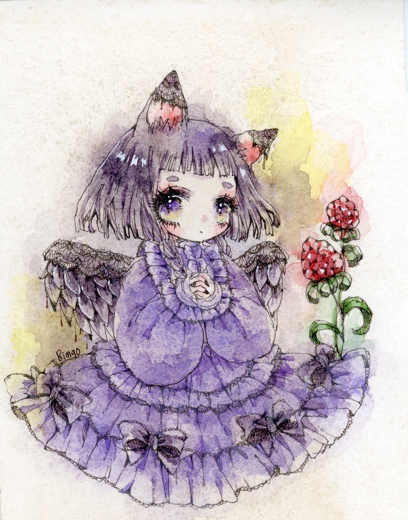 L判原画　鳥籠のお姫様