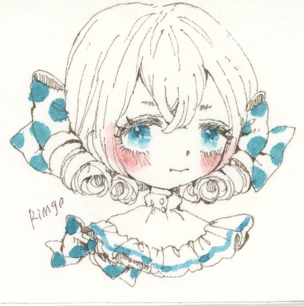 正方形ミニ原画（１カラー青）
