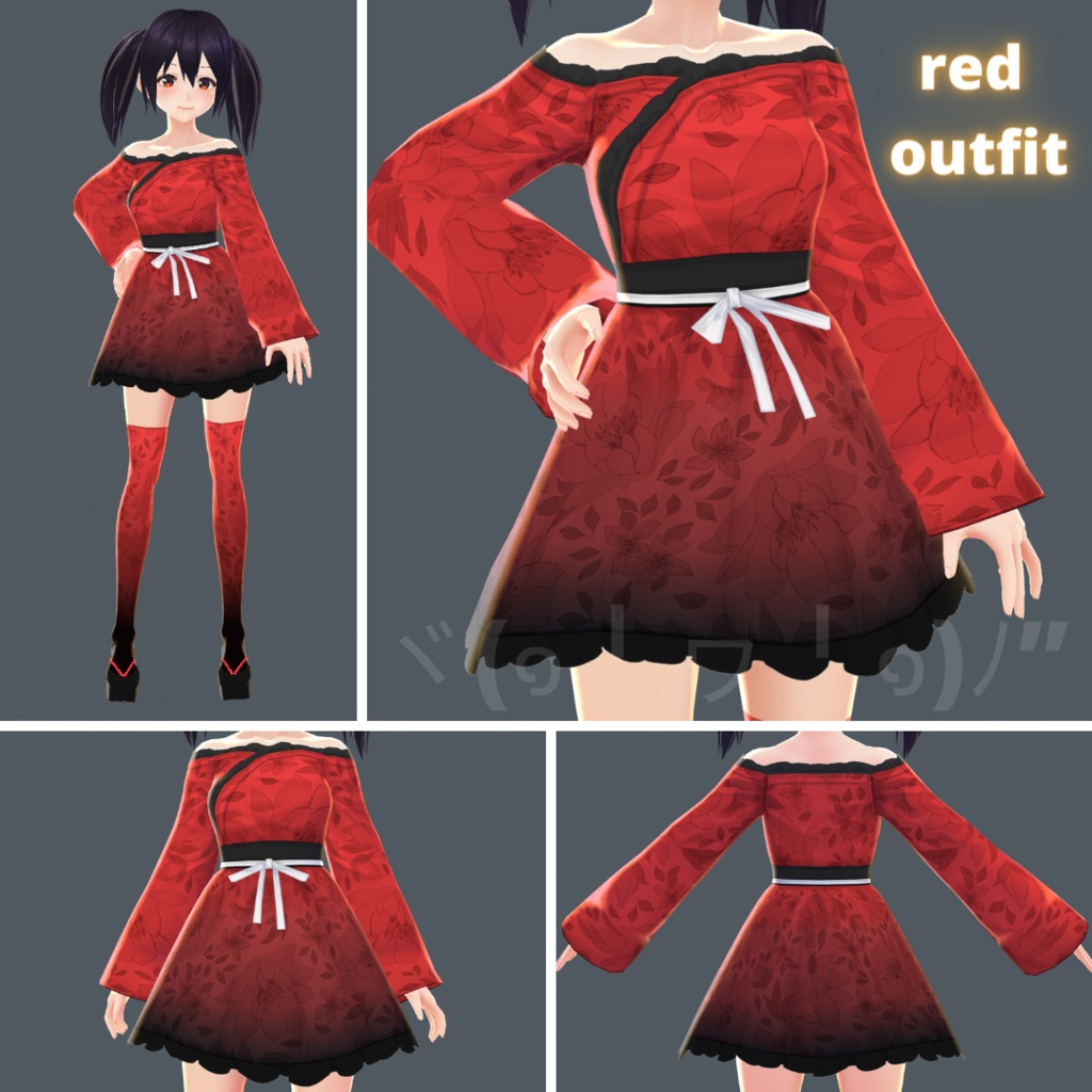 【VRoid】 Kimono Inspired Set