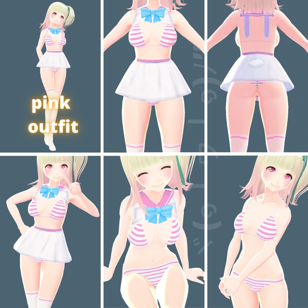 【VRoid】 Sailor Bunny Set