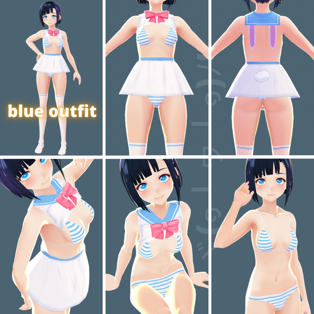 【VRoid】 Sailor Bunny Set