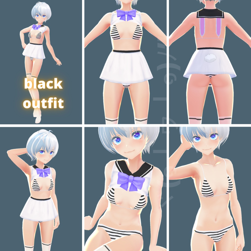 【VRoid】 Sailor Bunny Set