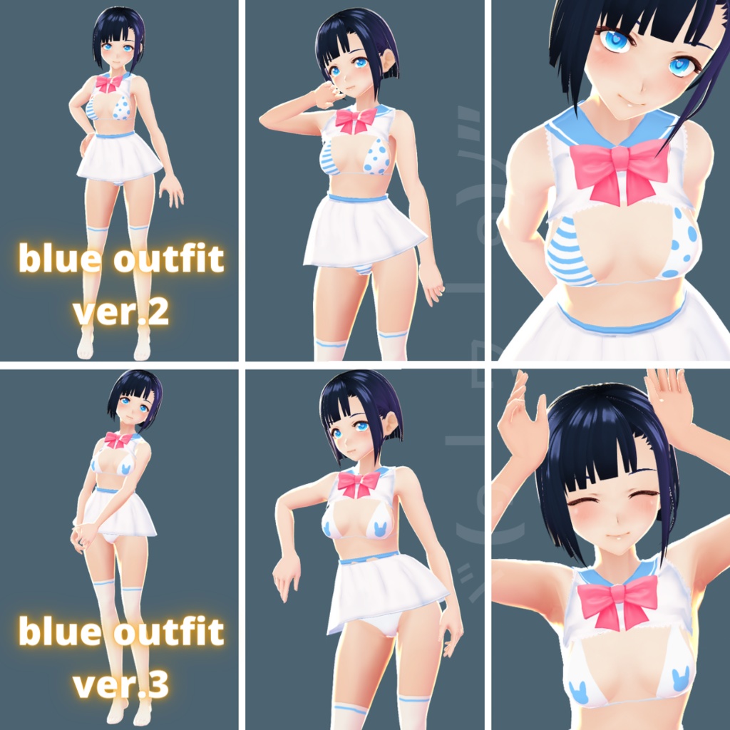 【VRoid】 Sailor Bunny Set