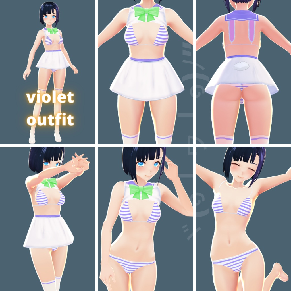 【VRoid】 Sailor Bunny Set