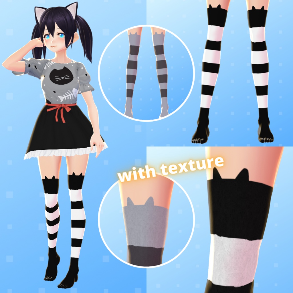 【VRoid】 Animal Socks Set