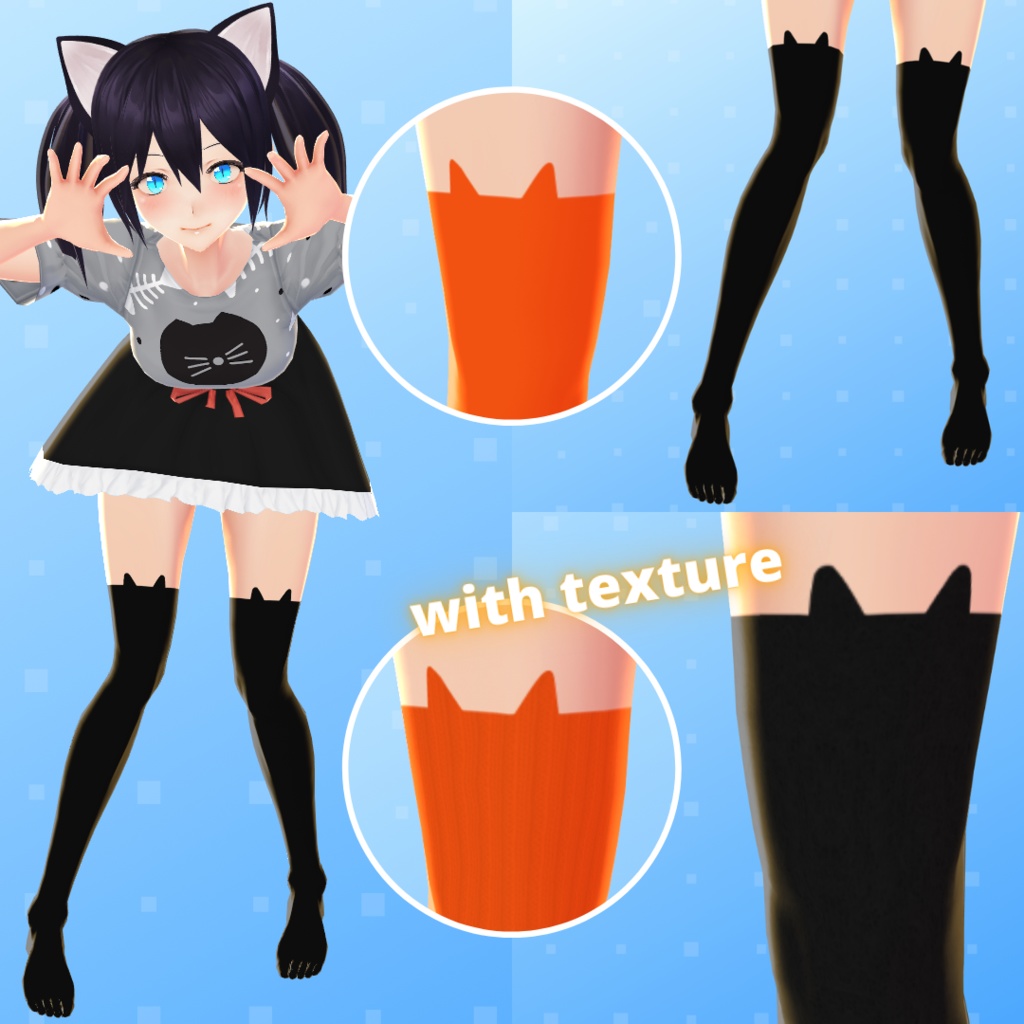 【VRoid】 Animal Socks Set