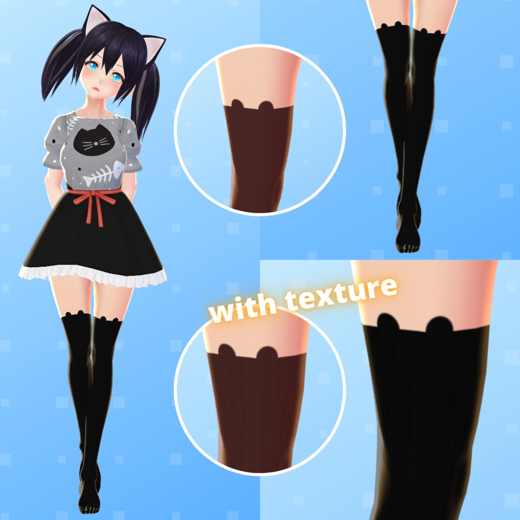 【VRoid】 Animal Socks Set