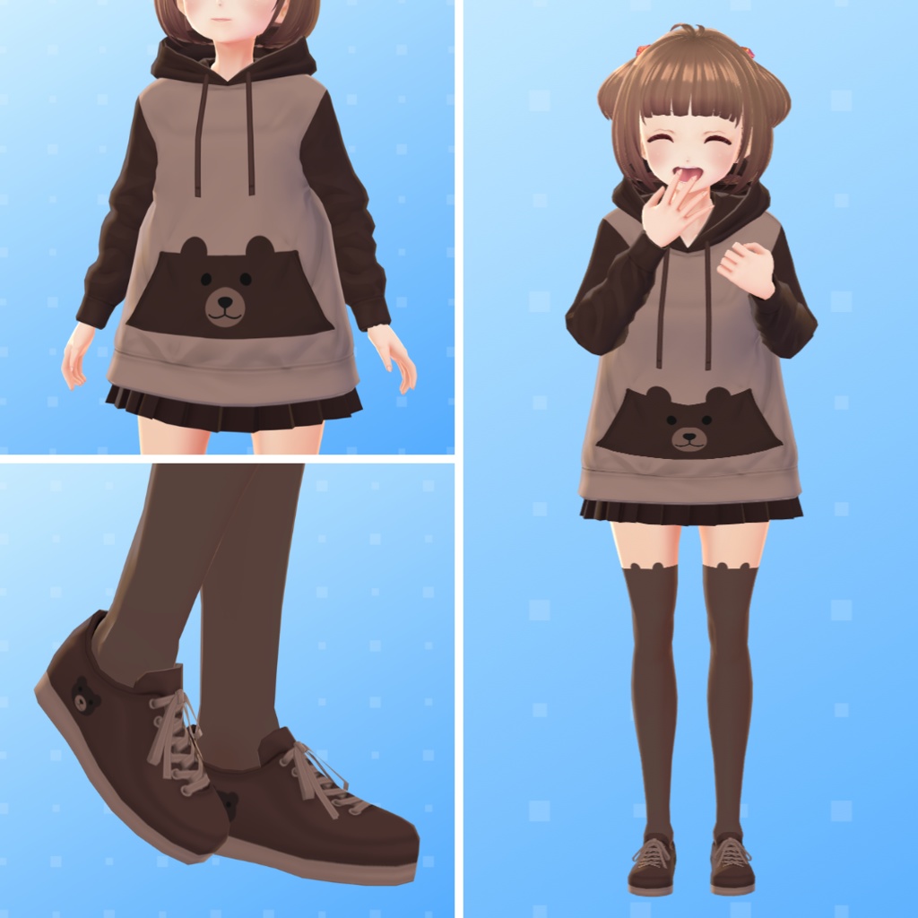 【VRoid】 Animal Hoodies Set