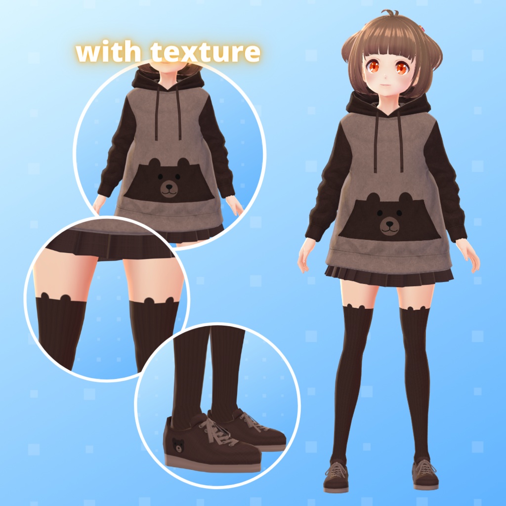 【VRoid】 Animal Hoodies Set