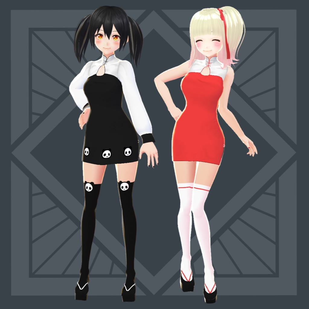 【VRoid】 Cheongsam Inspired Set