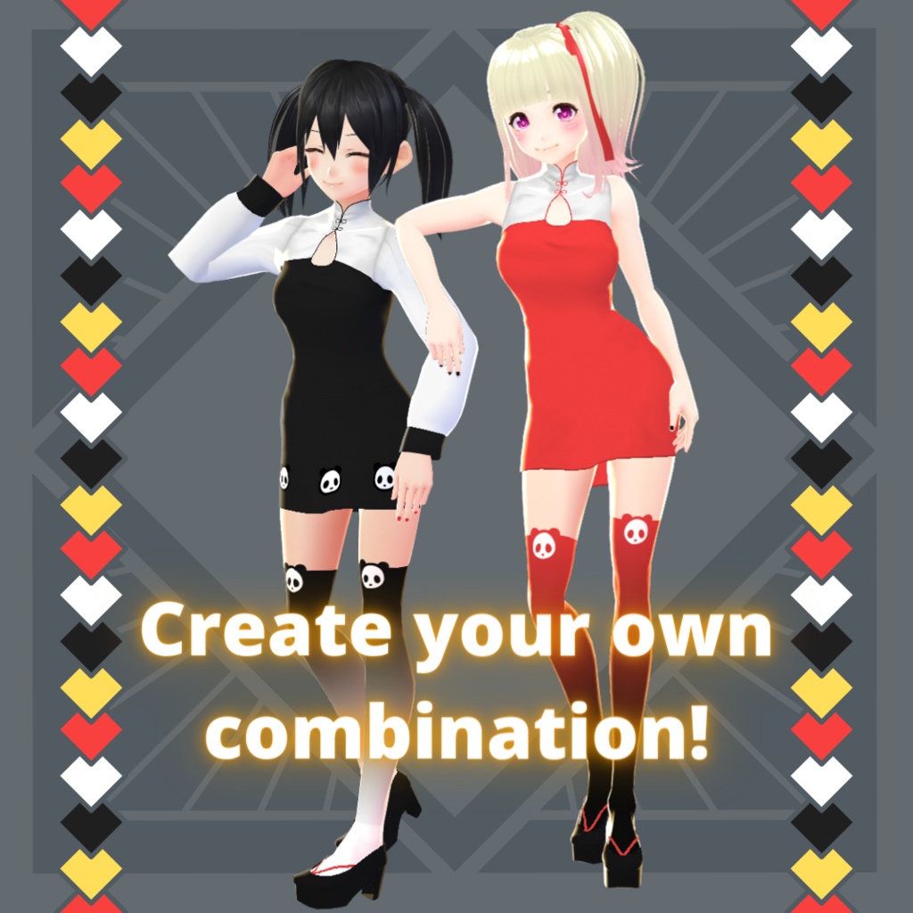 【VRoid】 Cheongsam Inspired Set