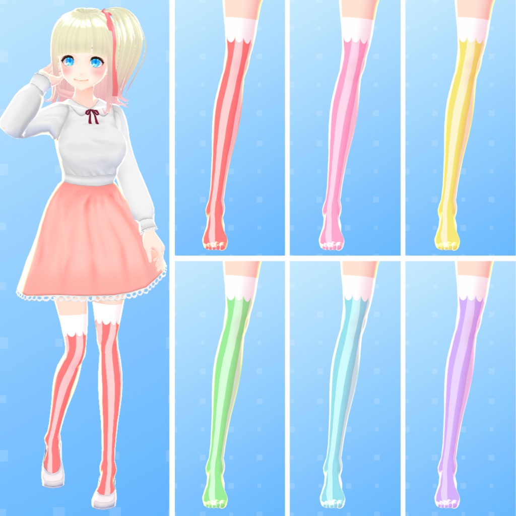 【VRoid】 Colorful Socks Set