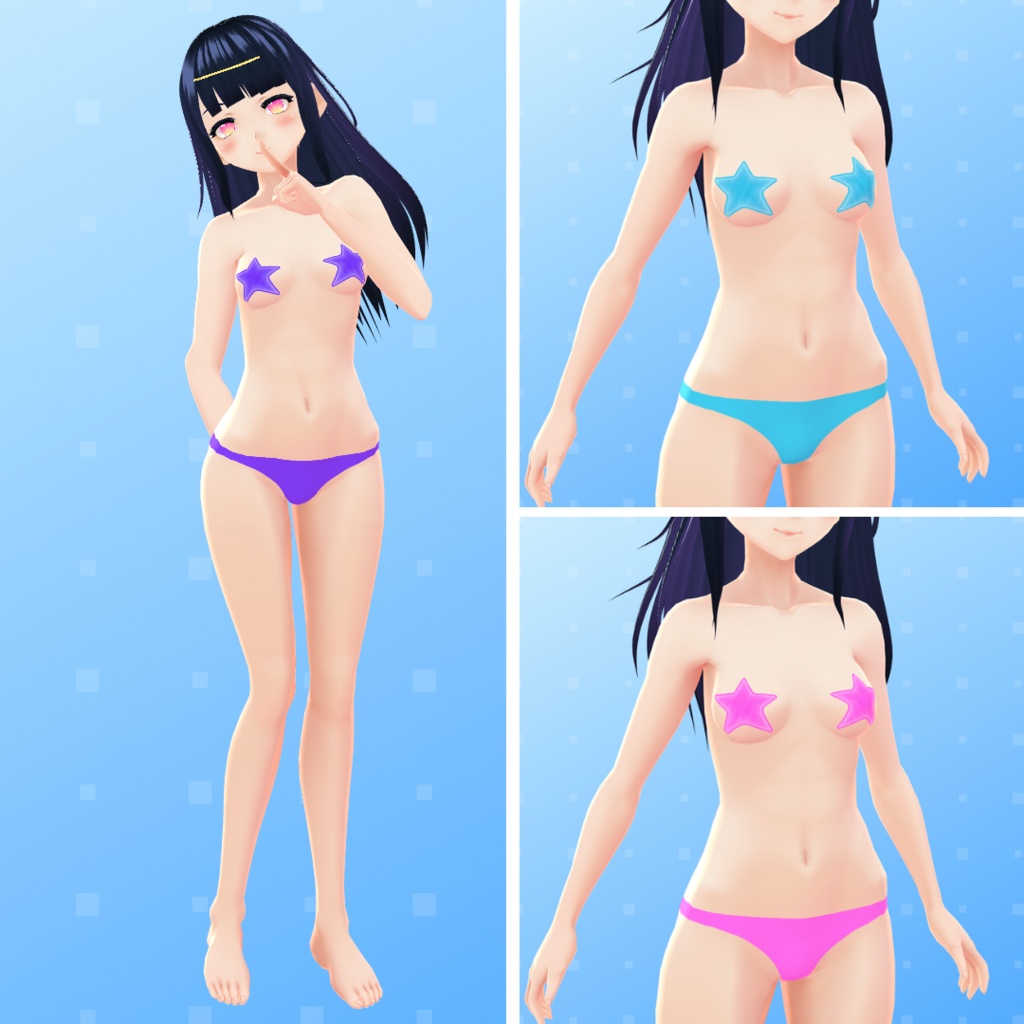 【VRoid】 Mermaid Bikini & Pareo Set