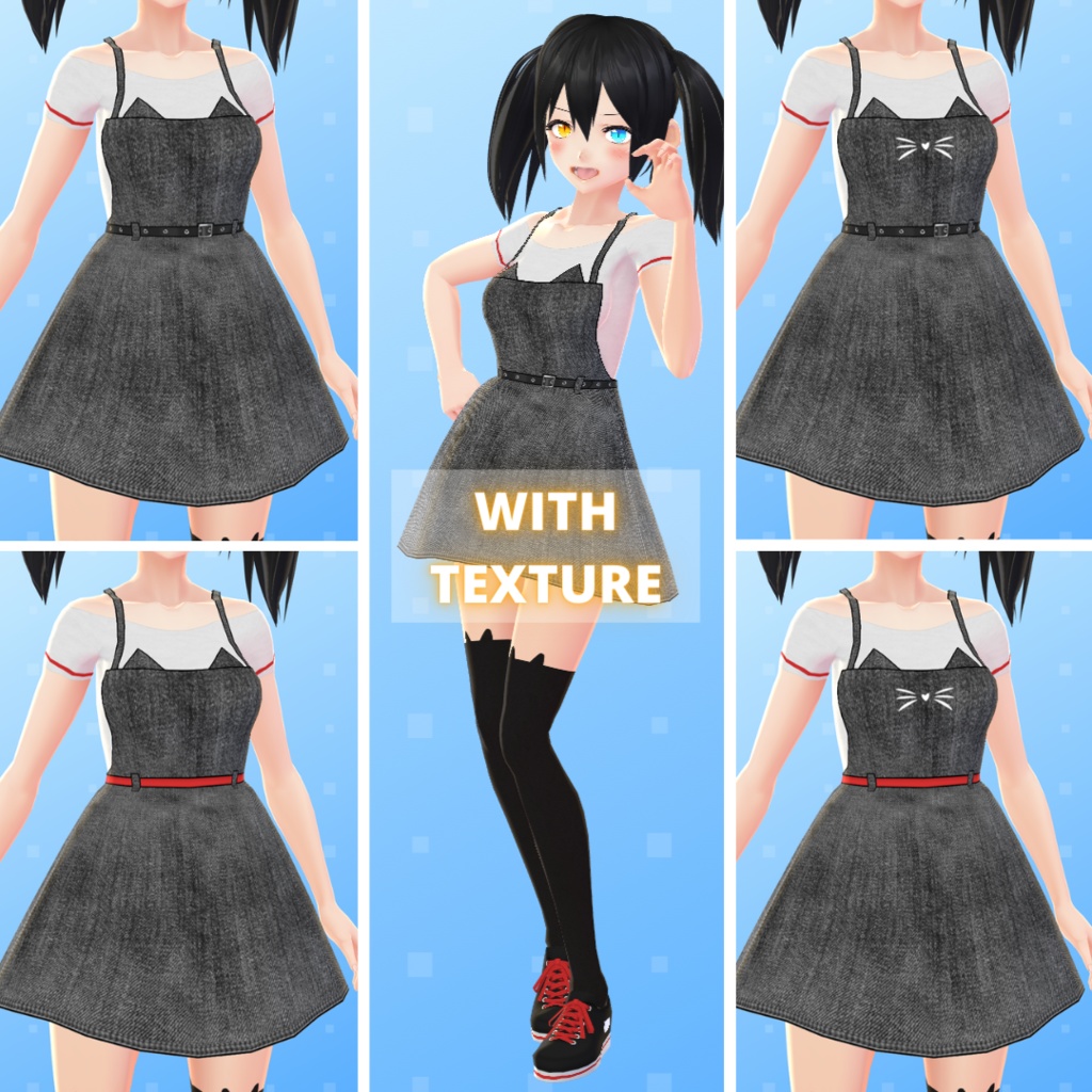 【VRoid】 Animals Salopette Set