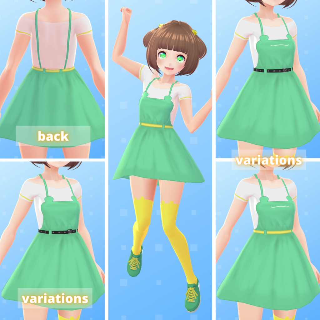 【VRoid】 Animals Salopette Set