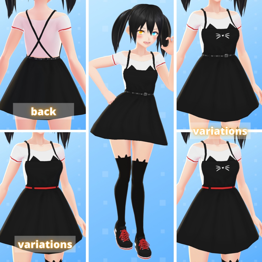 【VRoid】 Animals Salopette Set