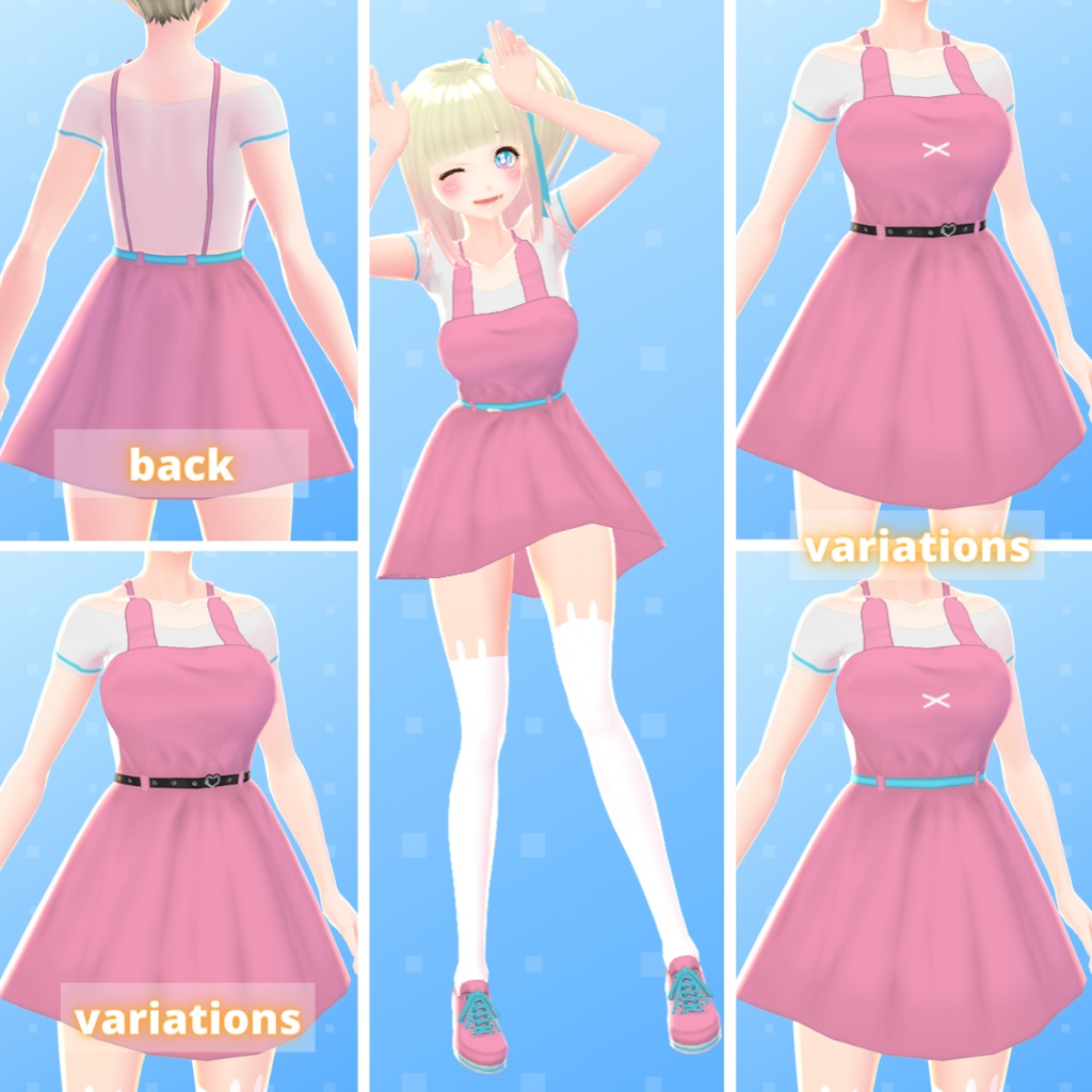 【VRoid】 Animals Salopette Set