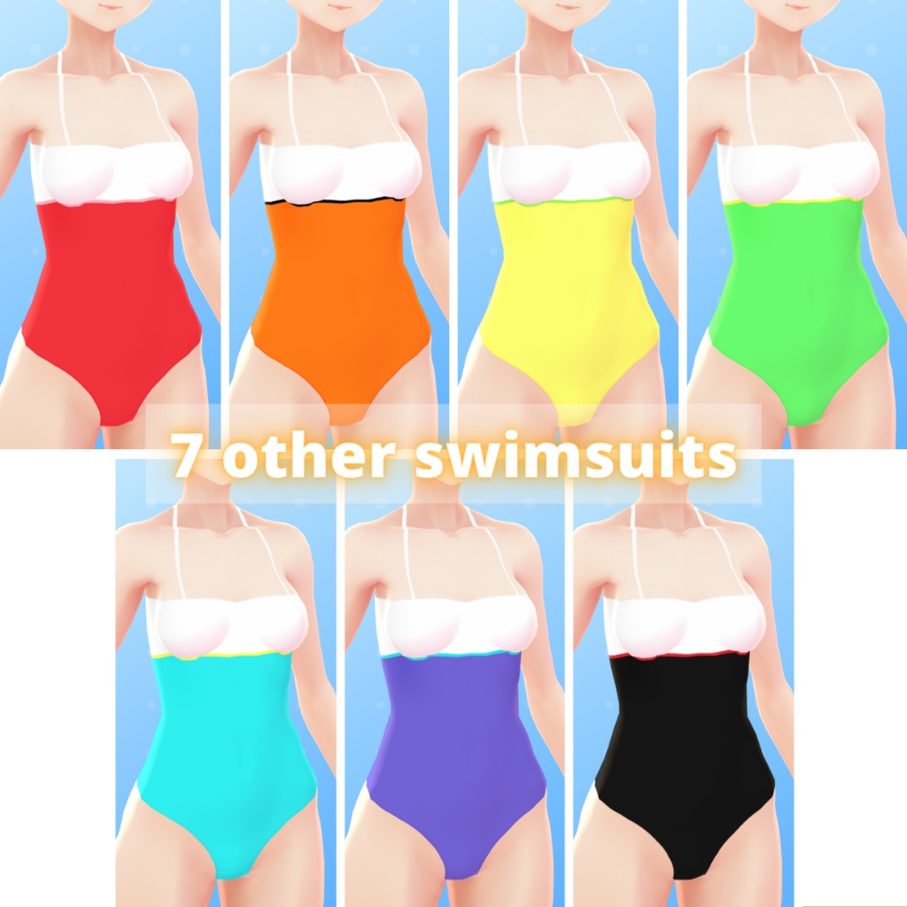 【VRoid】 Demon Slayer Swimsuit Set