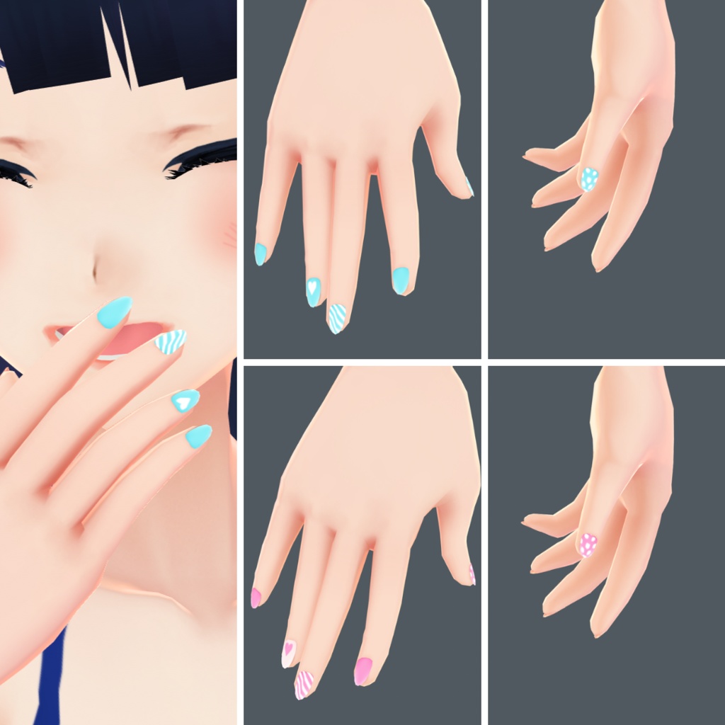 【VRoid】Summer Nails Set