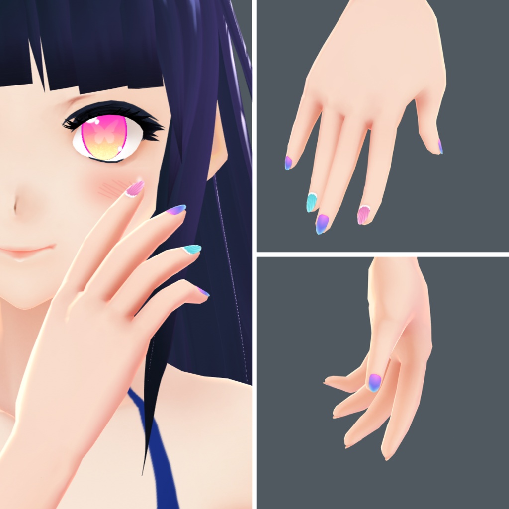 【VRoid】Summer Nails Set