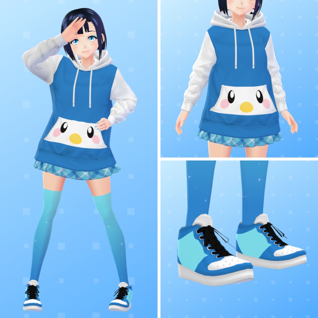 【VRoid】 Pokémon Diamond and Pearl Hoodies Set