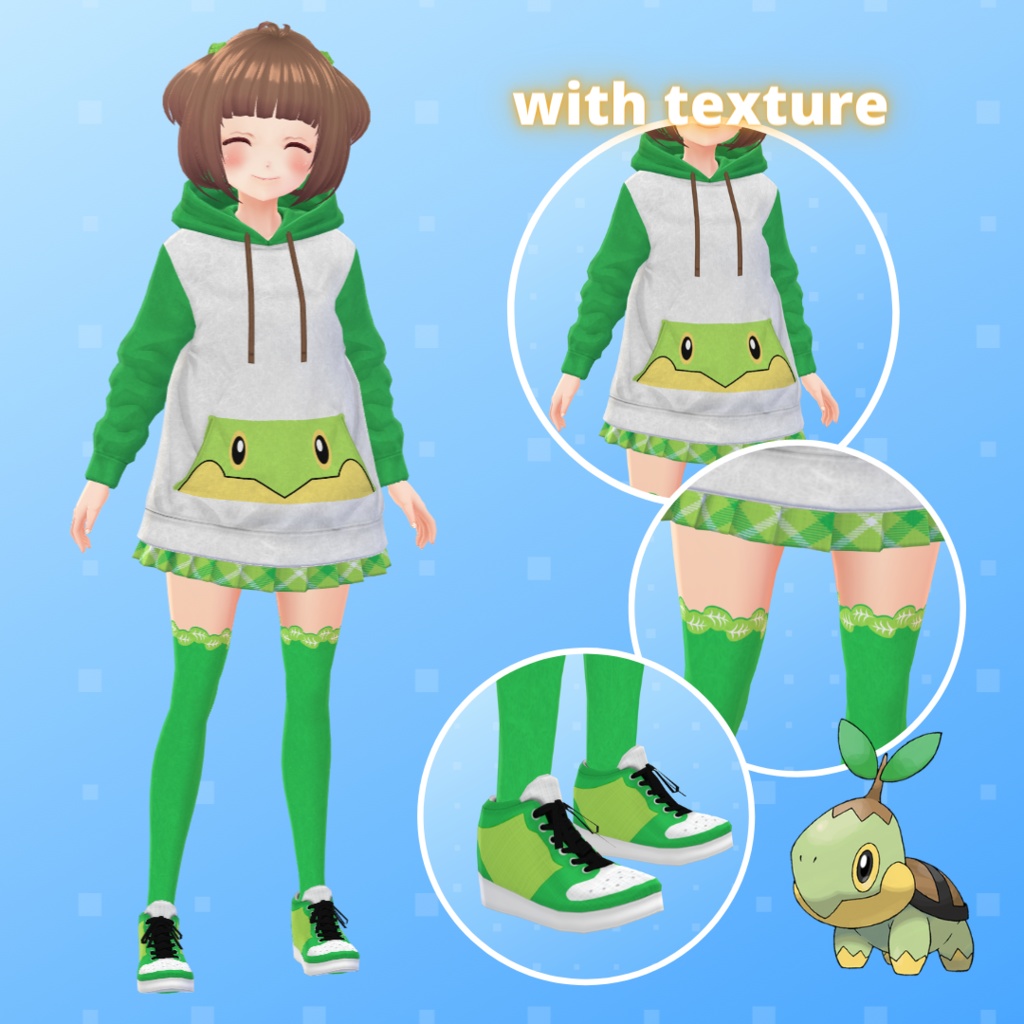 【VRoid】 Pokémon Diamond and Pearl Hoodies Set