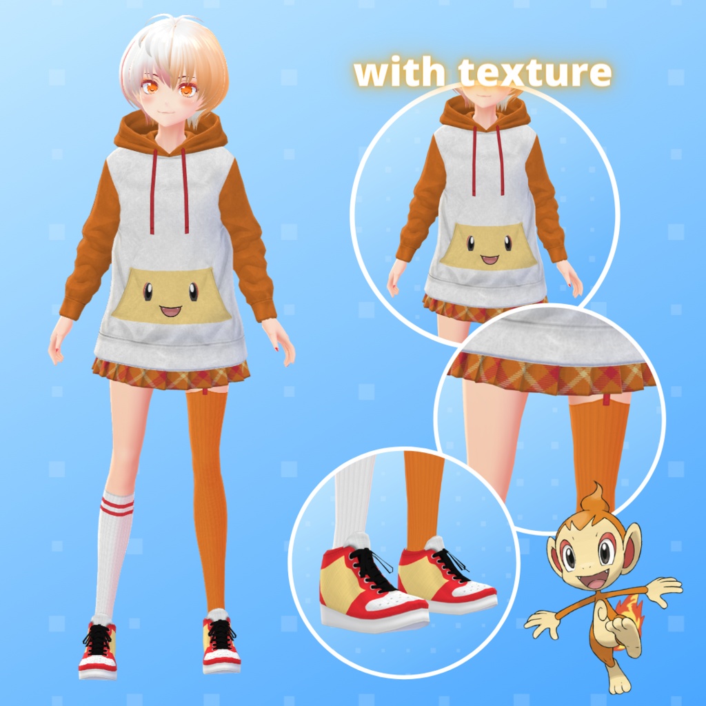 【VRoid】 Pokémon Diamond and Pearl Hoodies Set