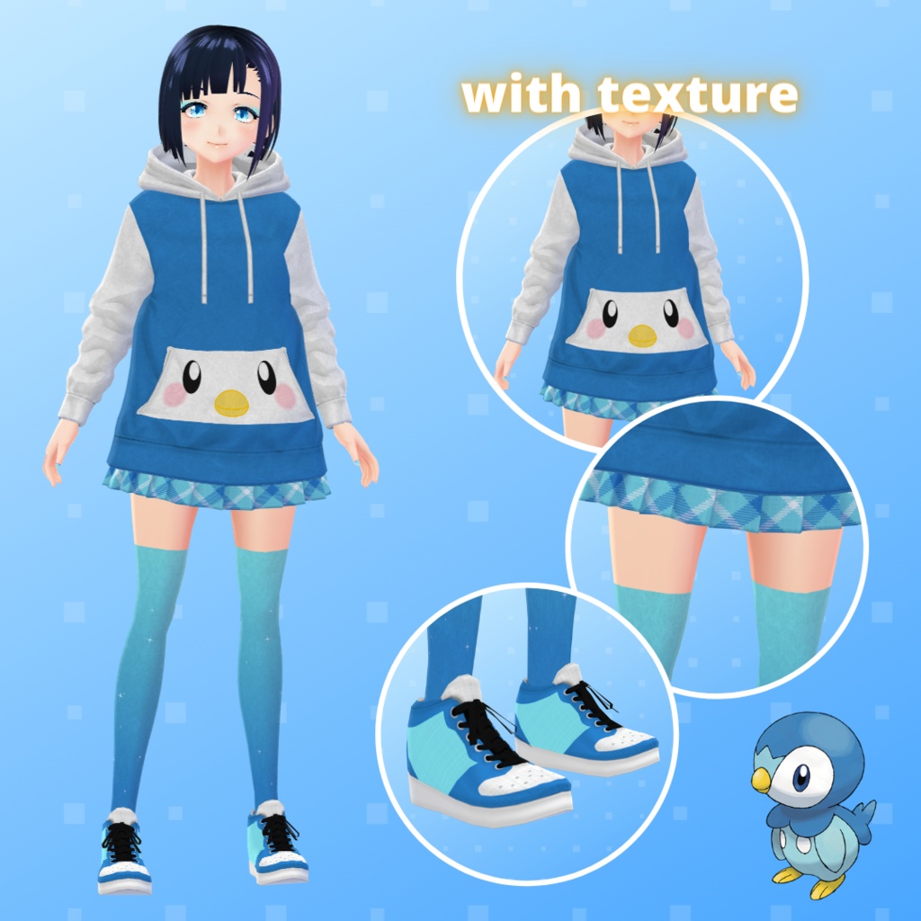 【VRoid】 Pokémon Diamond and Pearl Hoodies Set