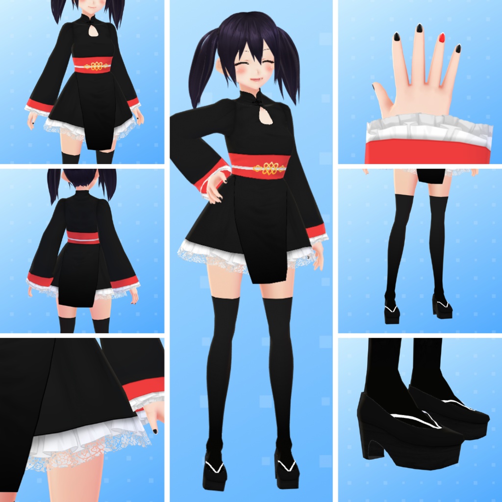 【VRoid】 Cheongsam and Skirt Inspired Set