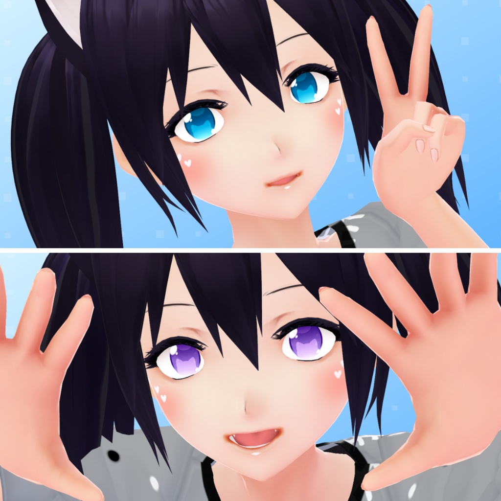 【VRoid】 Chubby Cat Eyes Set