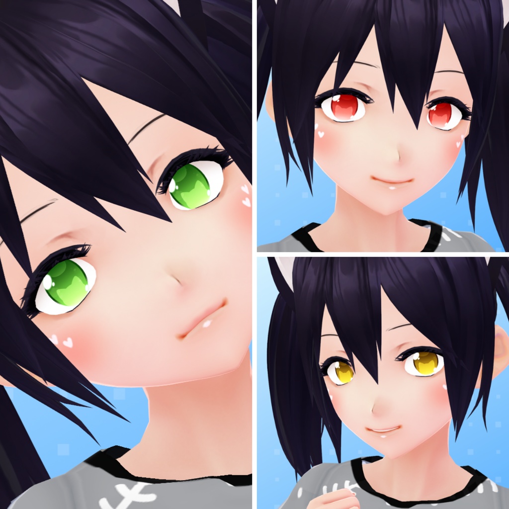 【VRoid】 Chubby Cat Eyes Set