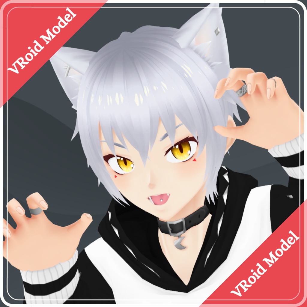 【VRoid】 Kai - VRoid Model and Wolf Hoodies Set
