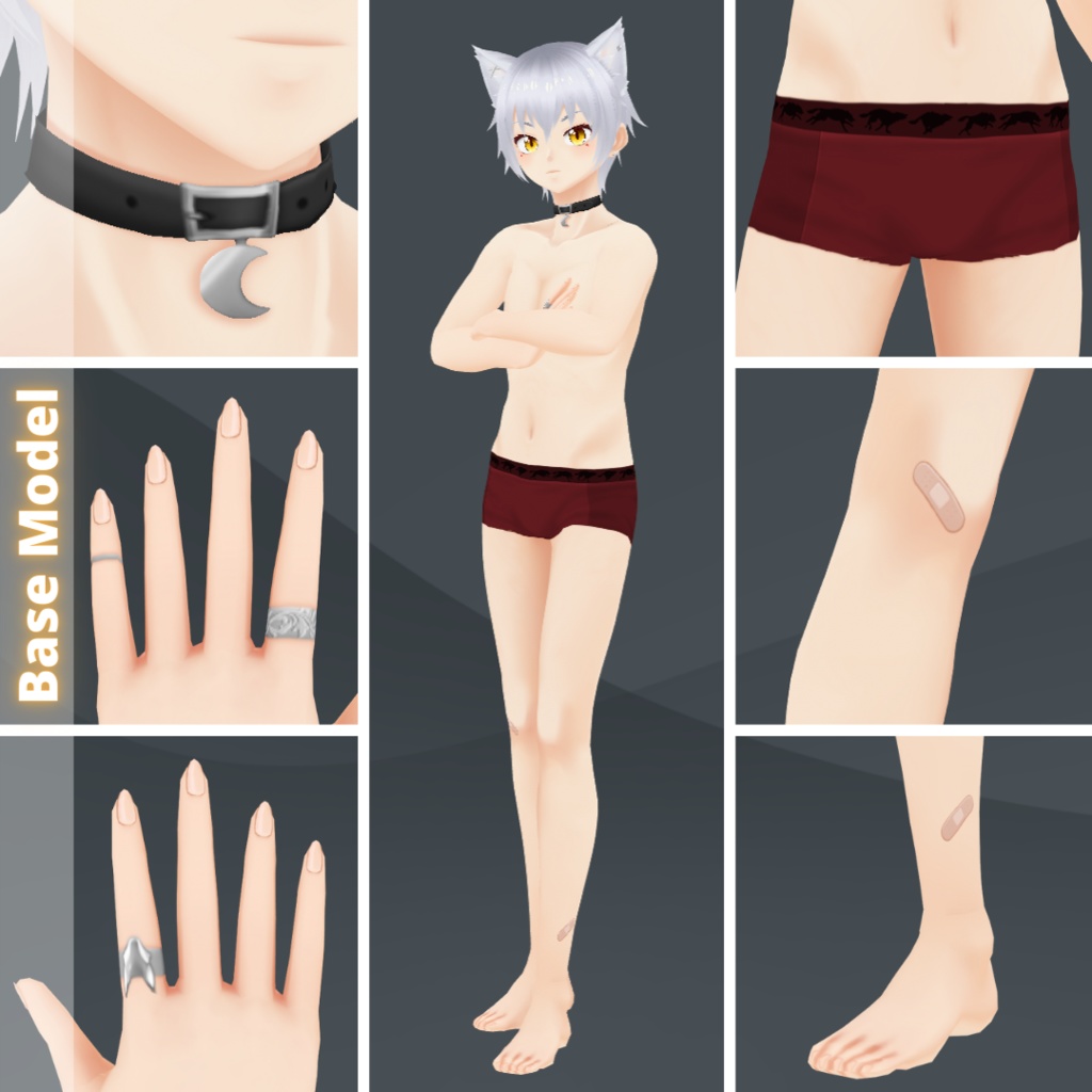 【VRoid】 Kai - VRoid Model and Wolf Hoodies Set