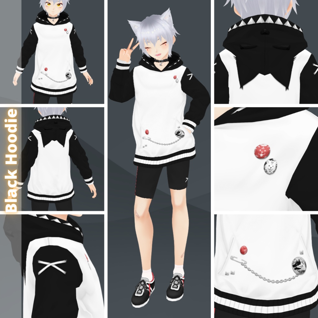 【VRoid】 Kai - VRoid Model and Wolf Hoodies Set