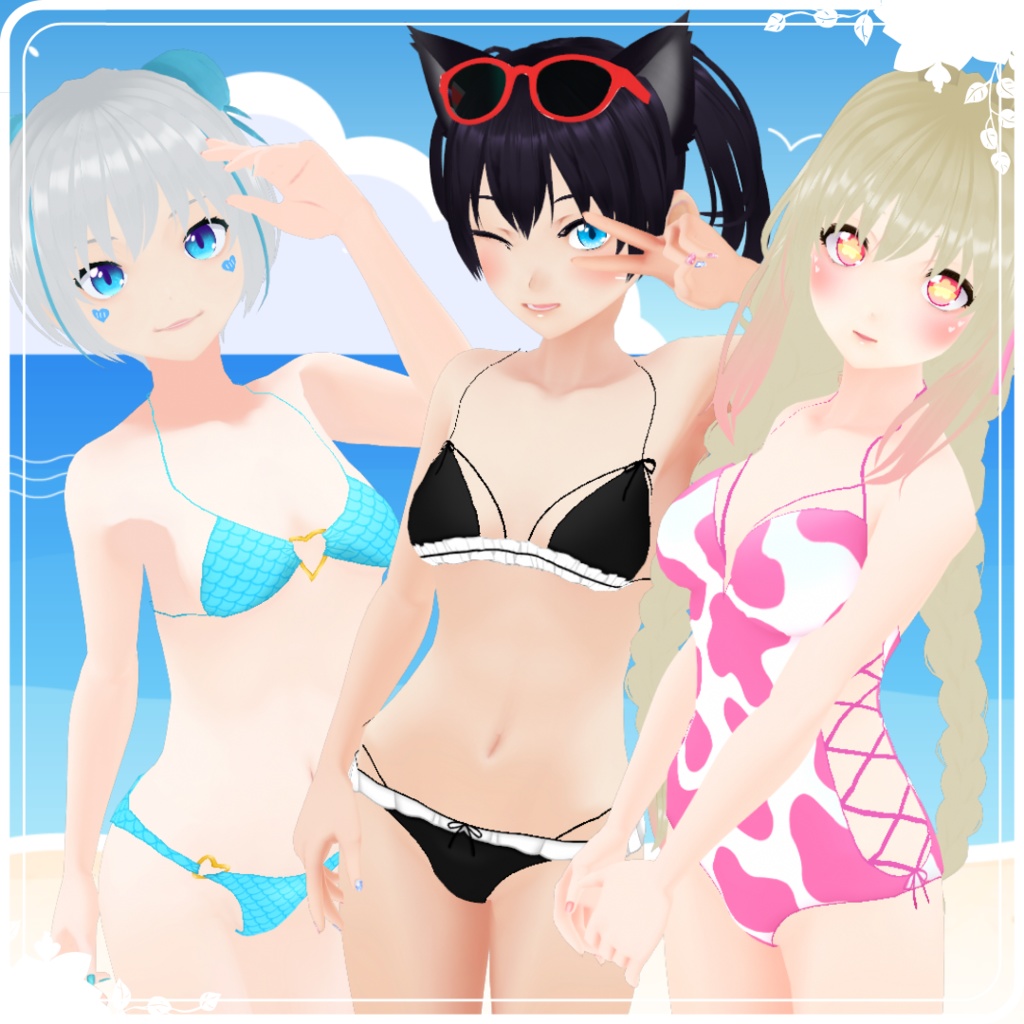【VRoid】 Bikini And Swimsuit Set - Happy Summer 2023!