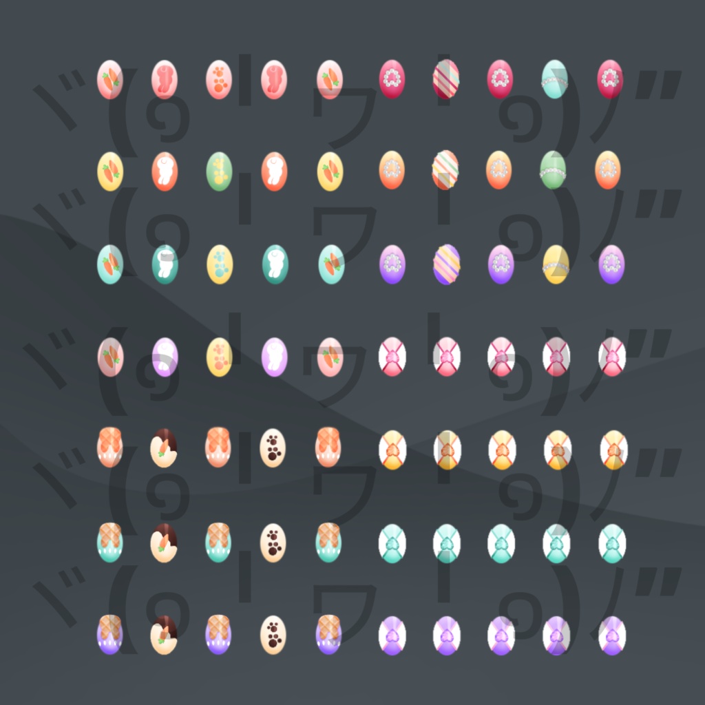 【VRoid】 Cute, Flowers and Bunnies Nails Set - Spring 2024