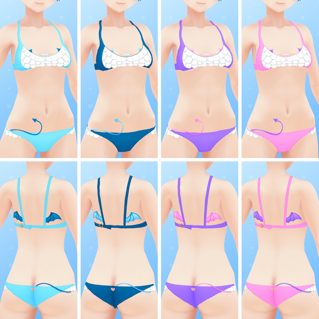 【VRoid】 Demon & Pearl Bikini Set - Happy Summer 2024!