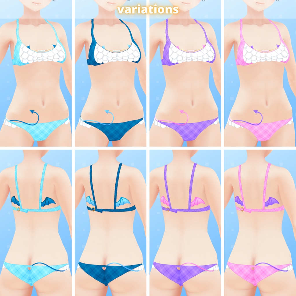 【VRoid】 Demon & Pearl Bikini Set - Happy Summer 2024!