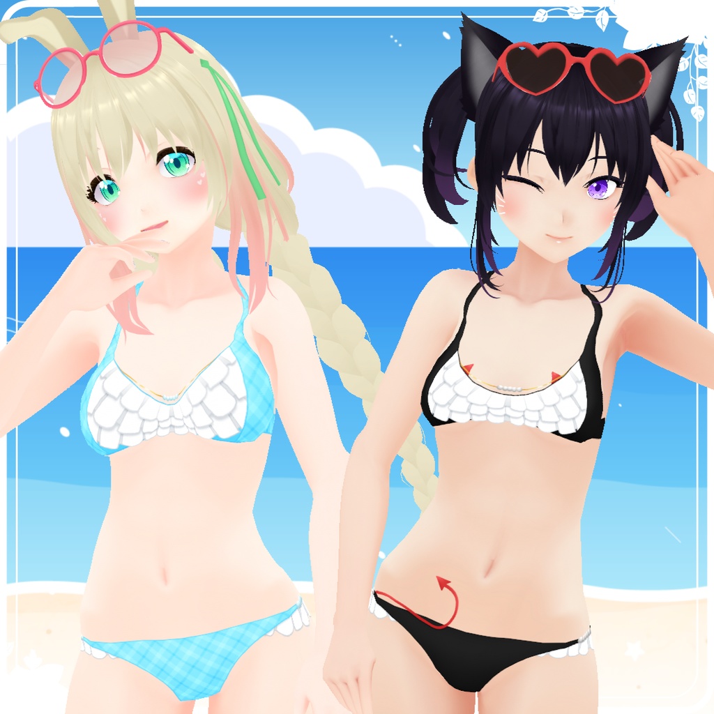 【VRoid】 Demon & Pearl Bikini Set - Happy Summer 2024!
