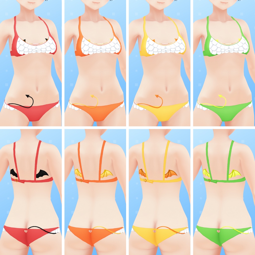 【VRoid】 Demon & Pearl Bikini Set - Happy Summer 2024!