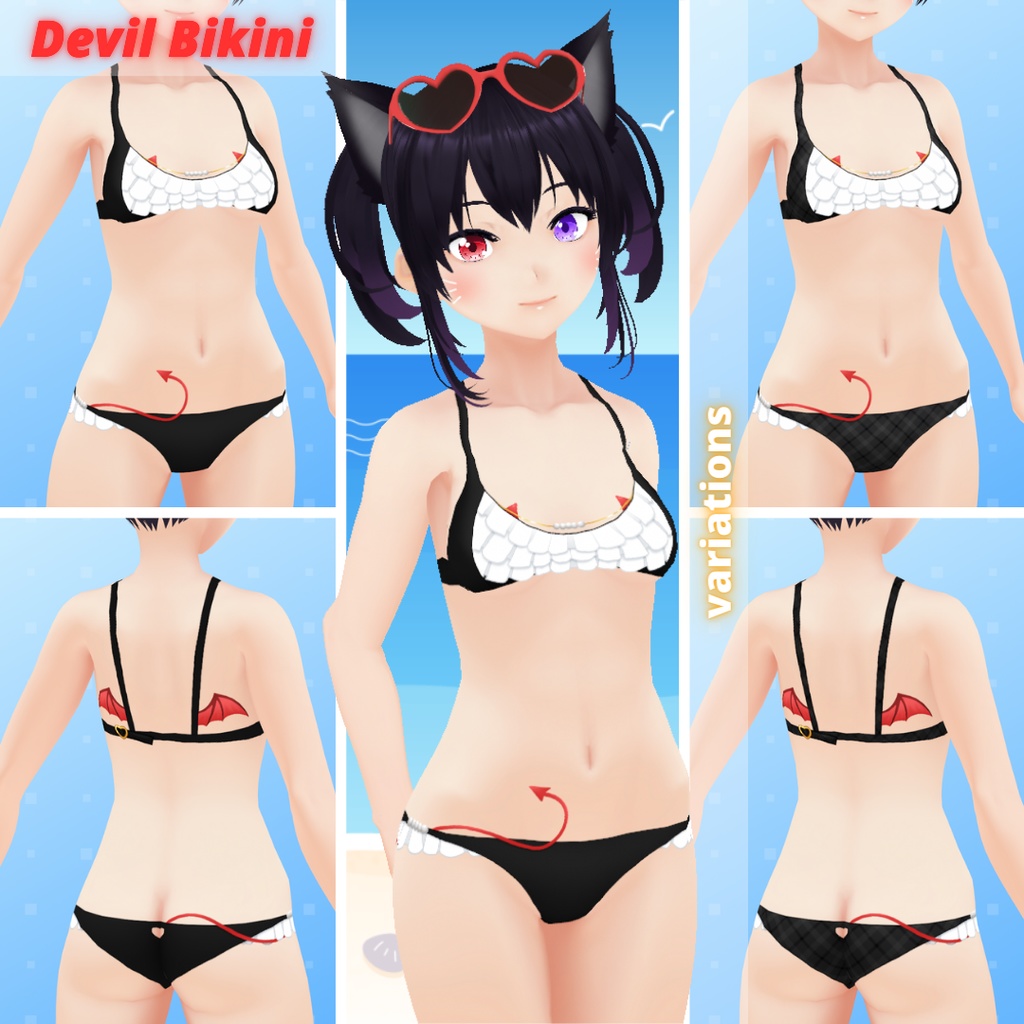【VRoid】 Demon & Pearl Bikini Set - Happy Summer 2024!