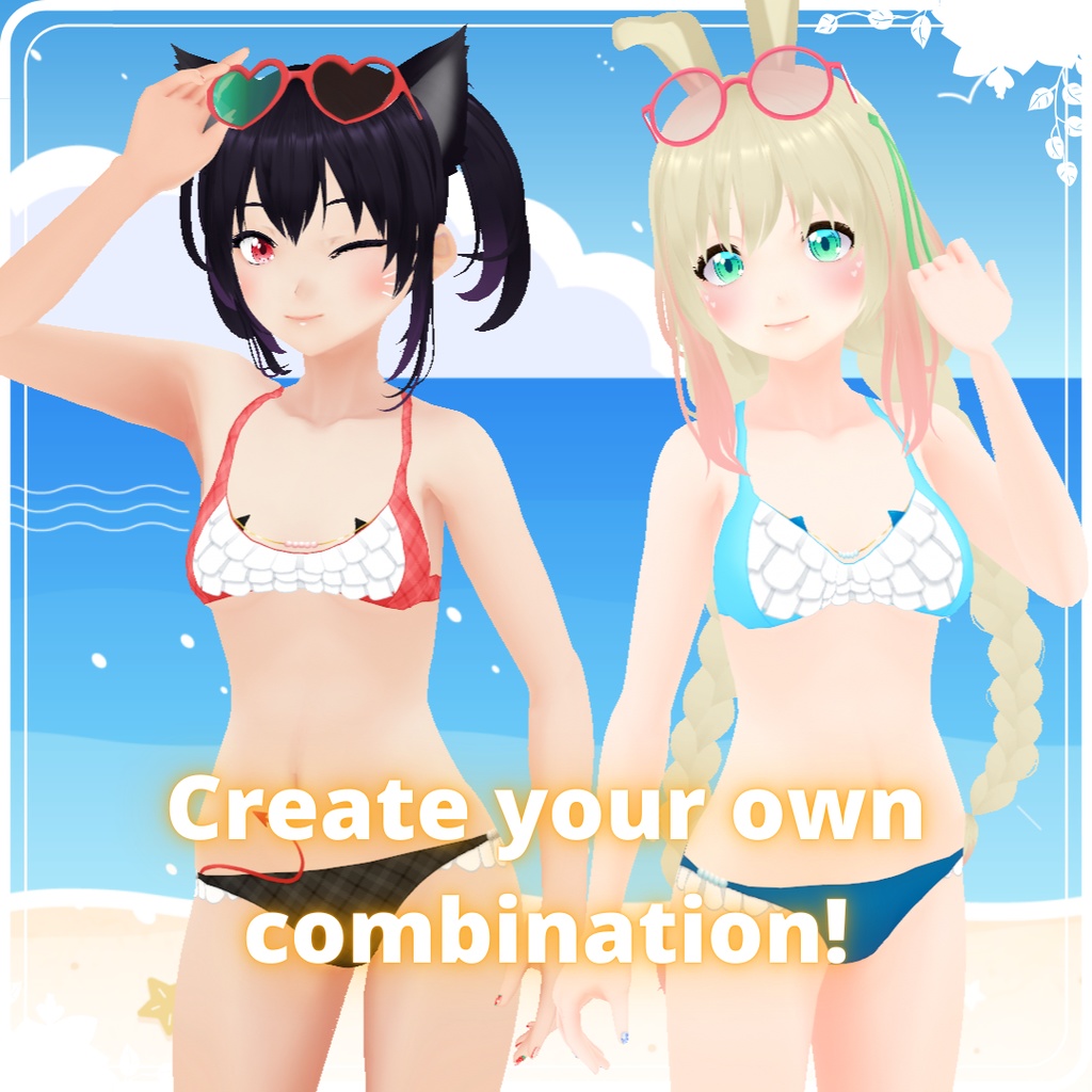 【VRoid】 Demon & Pearl Bikini Set - Happy Summer 2024!