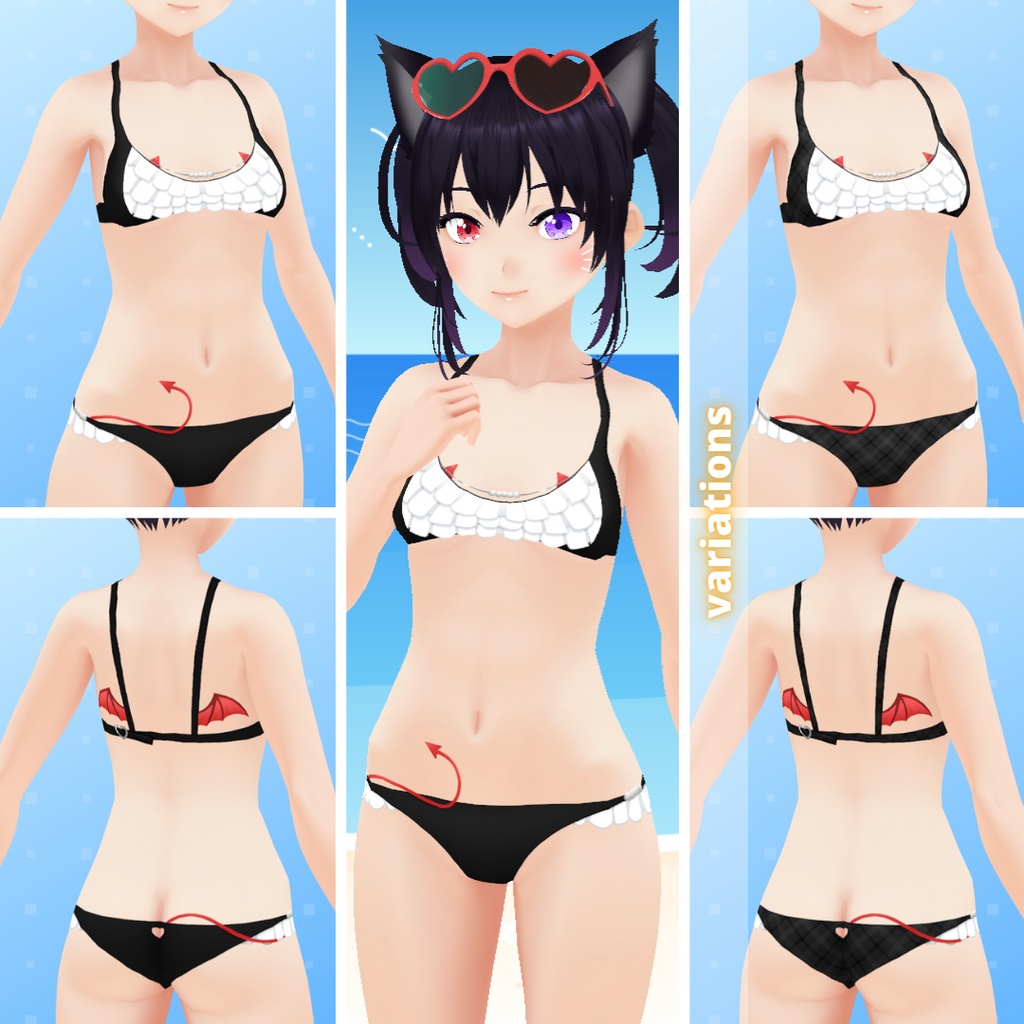 【VRoid】 Demon & Pearl Bikini Set - Happy Summer 2024!