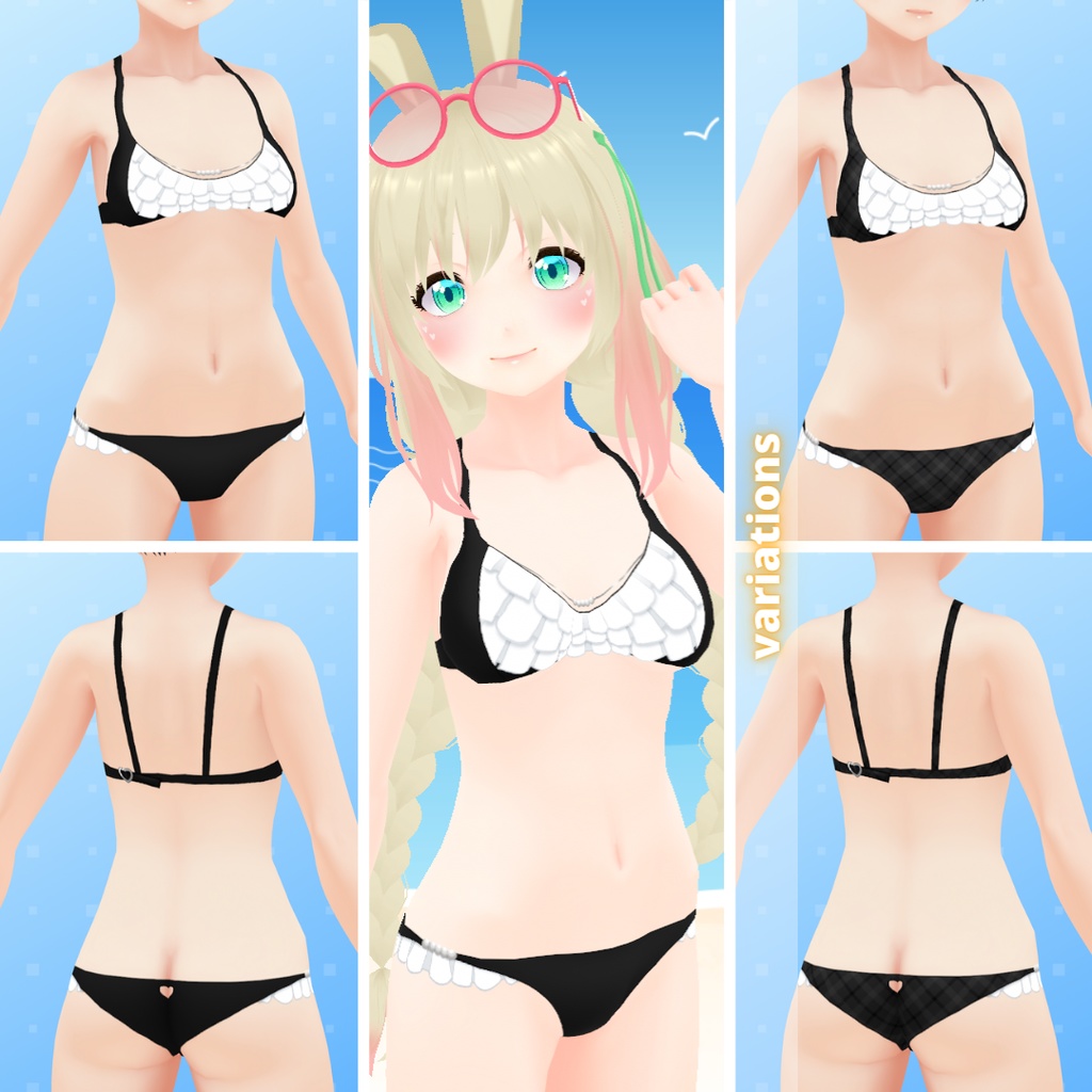 【VRoid】 Demon & Pearl Bikini Set - Happy Summer 2024!