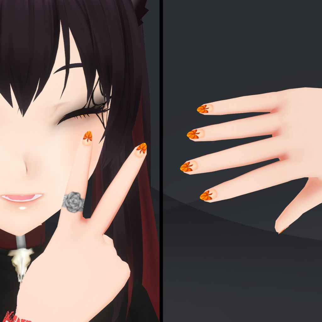 【VRoid】 Cute and Creepy Nails Set - Halloween 2024