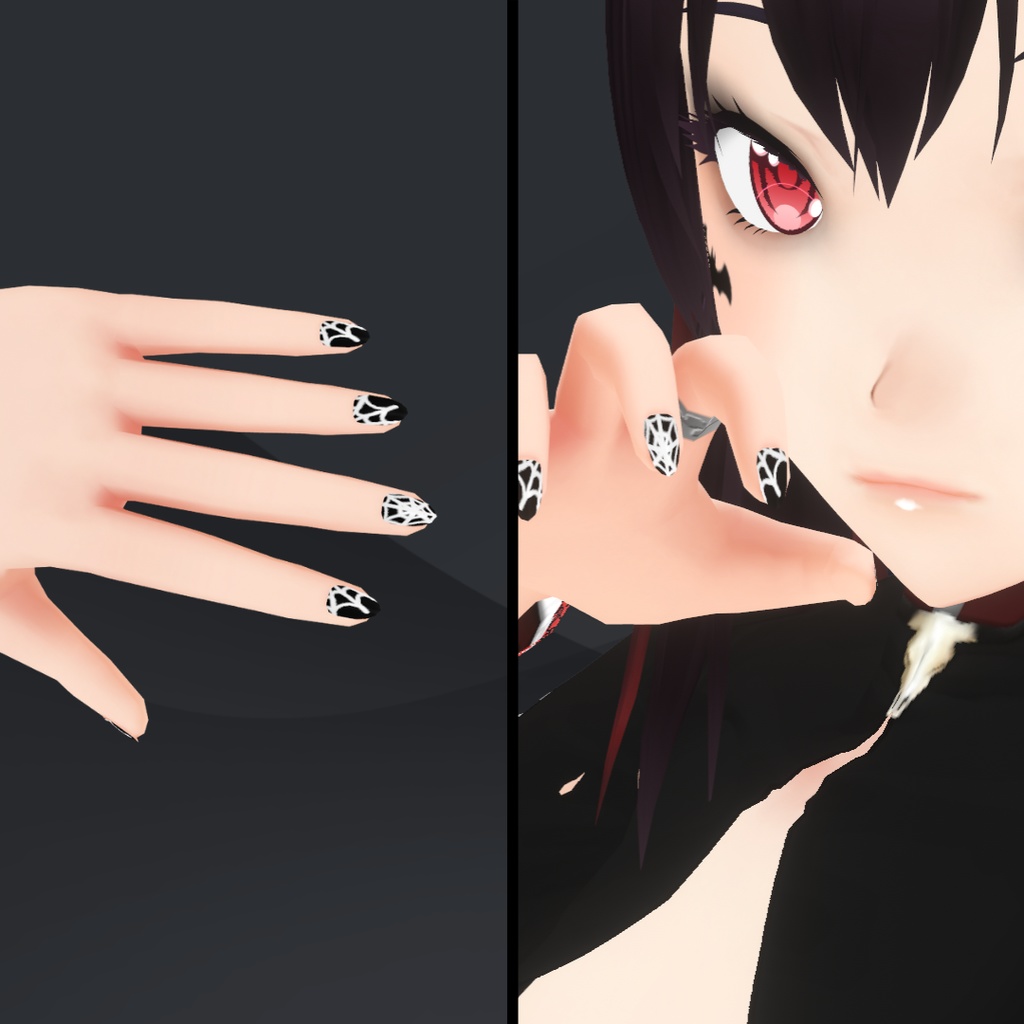 【VRoid】 Cute and Creepy Nails Set - Halloween 2024